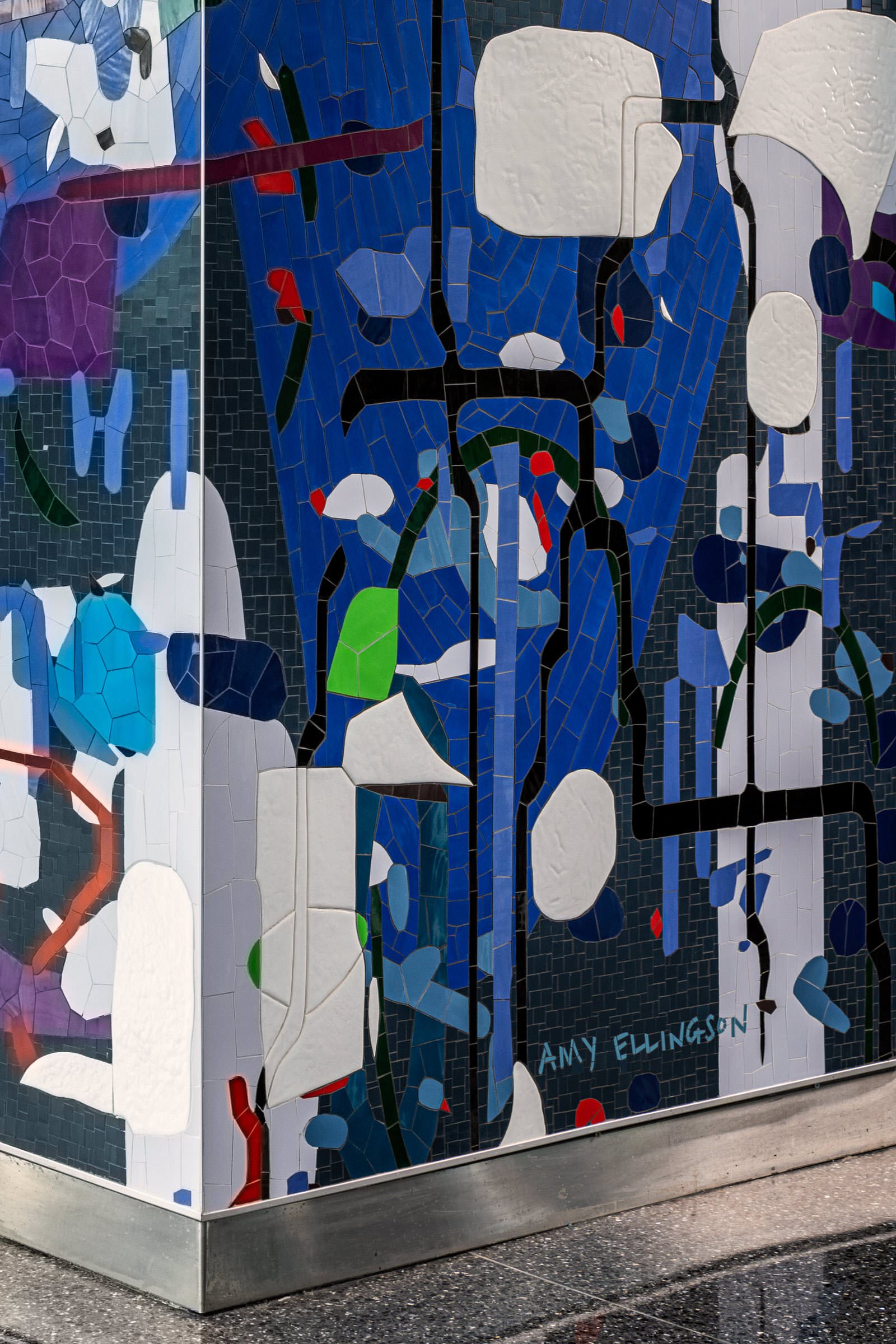 Large Variation: Blue — close detail of the ceramic tile surface